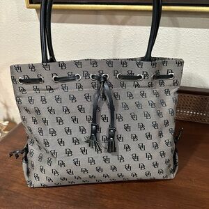 Dooney & Bourke Black and Gray Signature Tote